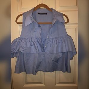 Zara large blue peekaboo shoulder